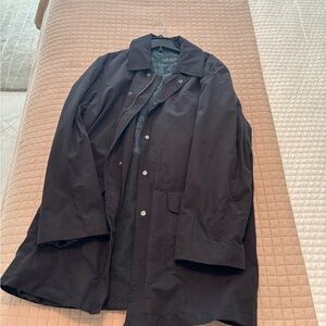 Ralph Lauren Men's Black Winter Plaid Lined Coat